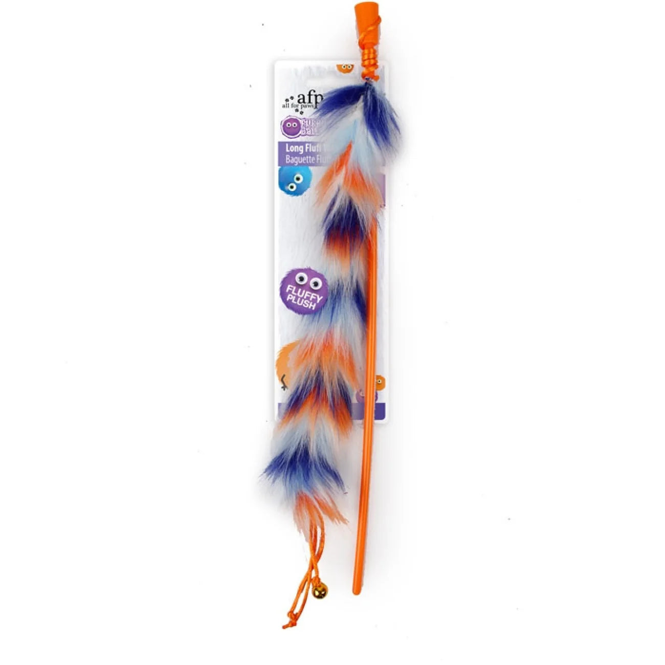 AFP Long Fluff Wand Orange Cat & Dog Toy pet product in Qatar