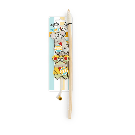 AFP Catoon Curious Mice Wand Dog & Cat Toy pet product in Qatar