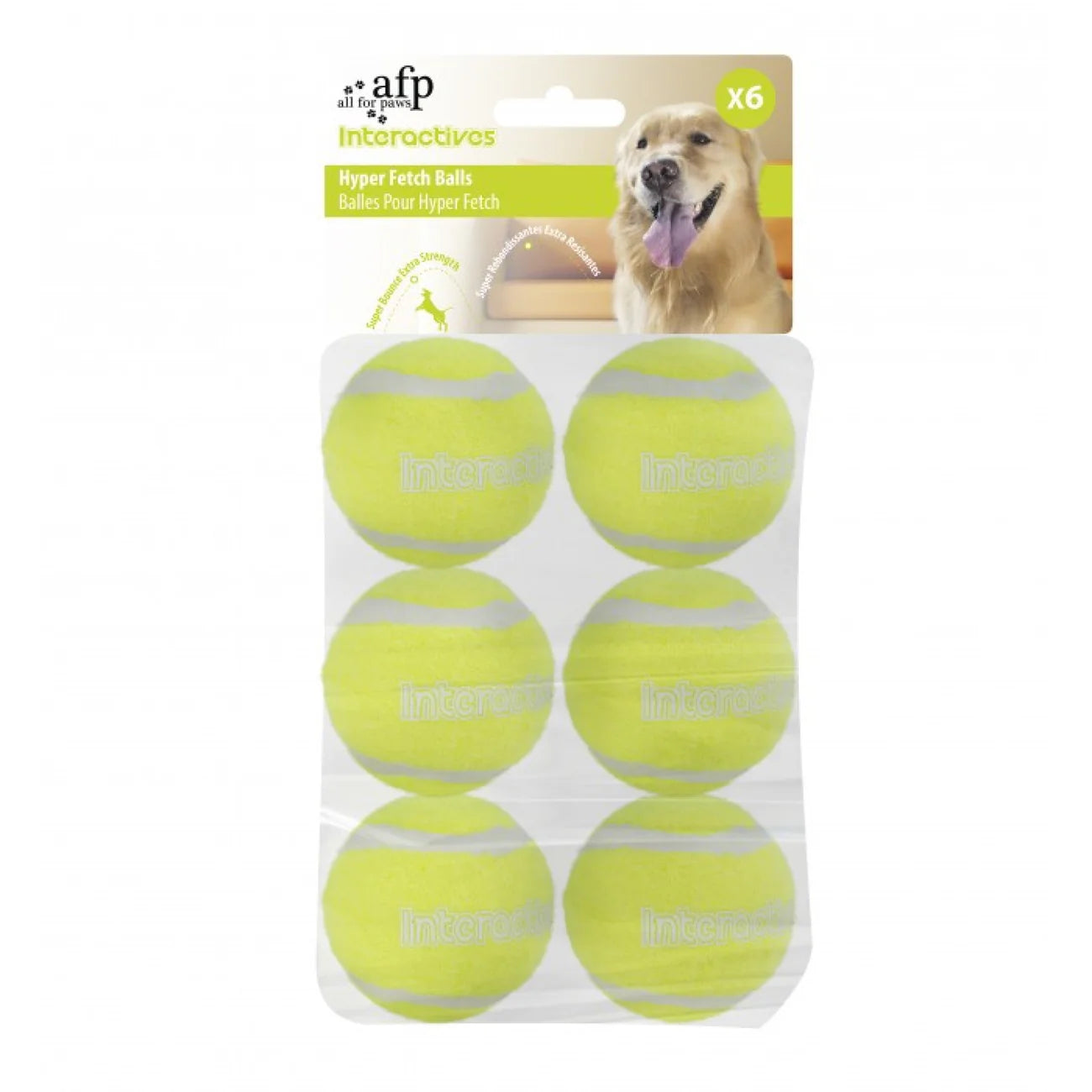 AFP Interactive Hyper Fetch Tennis Balls 6/pk pet product in Qatar