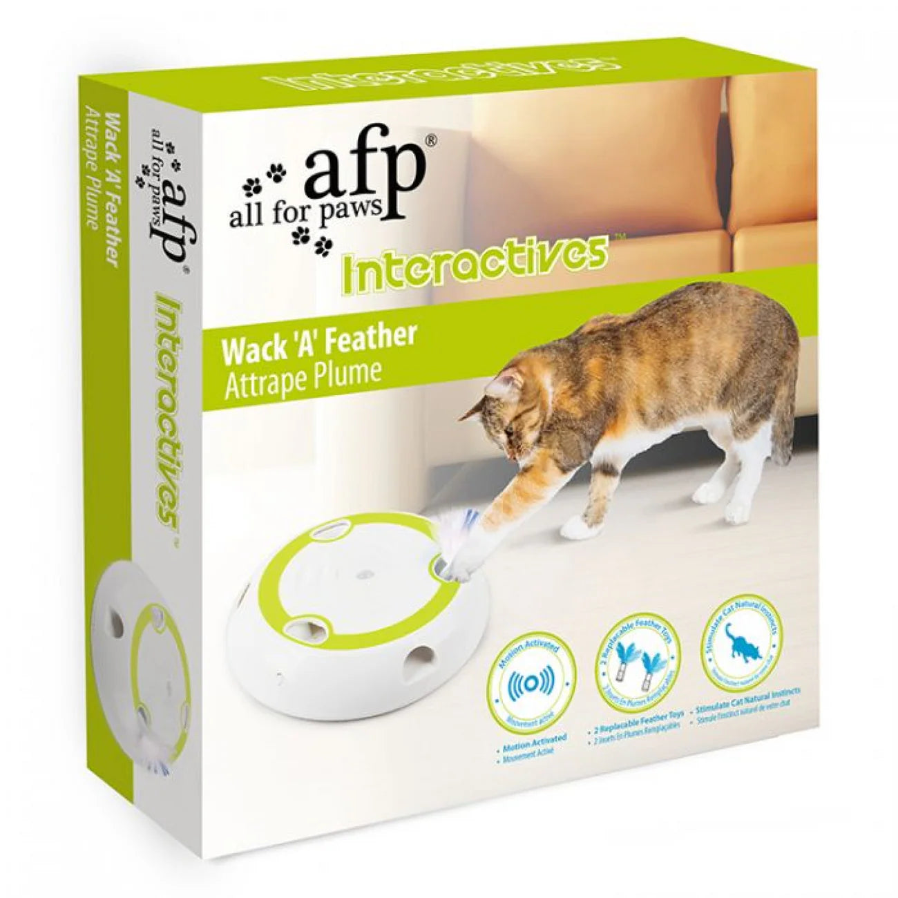 AFP Interactive Cat Wack 'A' Feather Cat & Dog Toy pet product in Qatar