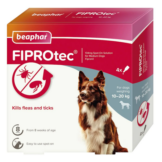 Beaphar Fiprotec for Medium Dog fleas and ticks, 4 Pipettes pet product in Qatar