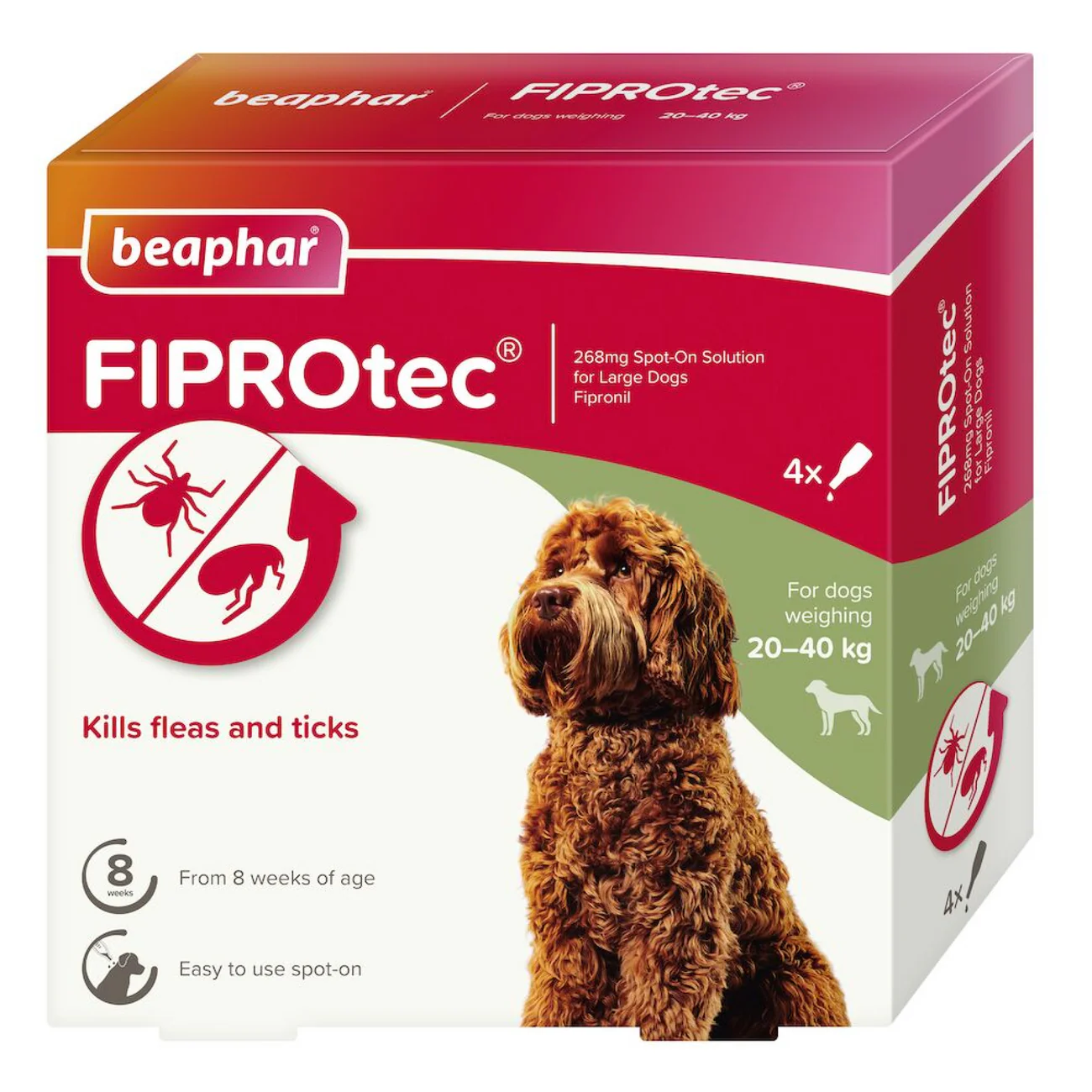 Beaphar Fiprotec for Large Dog fleas and ticks, 4 Pipettes pet product in Qatar