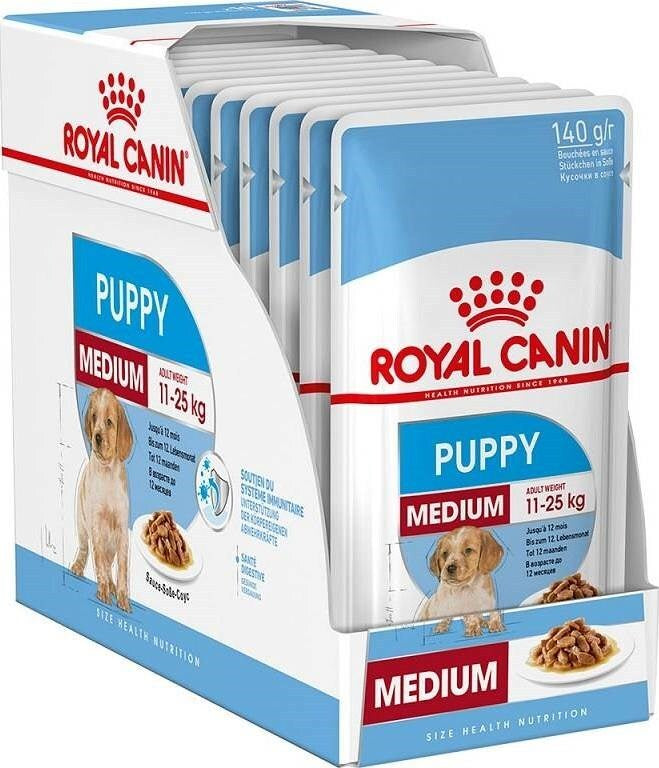 Royal Canin Medium Puppy Wet Dog Food 140g x 10 pet product in Qatar
