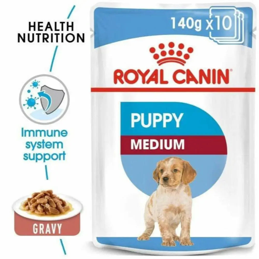 Royal Canin Medium Puppy Wet Food Pouches 140g pet product in Qatar