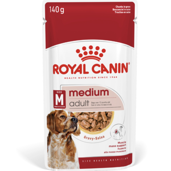 Royal Canin Medium Adult Dog Wet Food Pouch - 140g pet product in Qatar