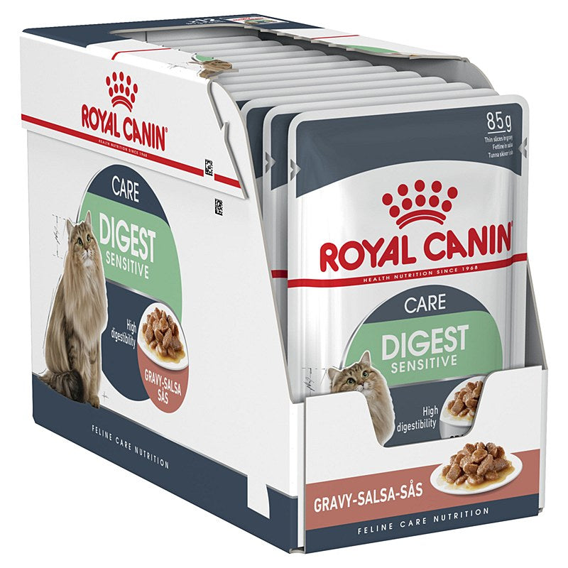 Royal Canin Digest Sensitive Gravy Cat Wet Food Pouches 12 x 85 g pet product in Qatar
