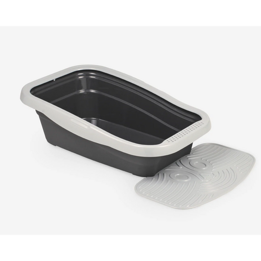 Nella Kit Cat Litter Tray with Mat Grey 80x36 cm pet product in Qatar