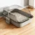Cat Litters Box Splash-Proof Semi-Closed Grey With Shovel