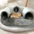 U-Shaped 3-Entry Cat Tunnel Bed With Soft Plush Mat